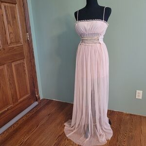 Blithe LA | Dresses | Nwt Blush Pink Blithe La Sheer Mini Maxi Dress ...